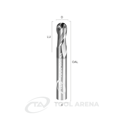 724416 Фреза твердосплавная сферическая D4x8x75x4xZ2 HS UH0902 AlCrN UNIHARD фото